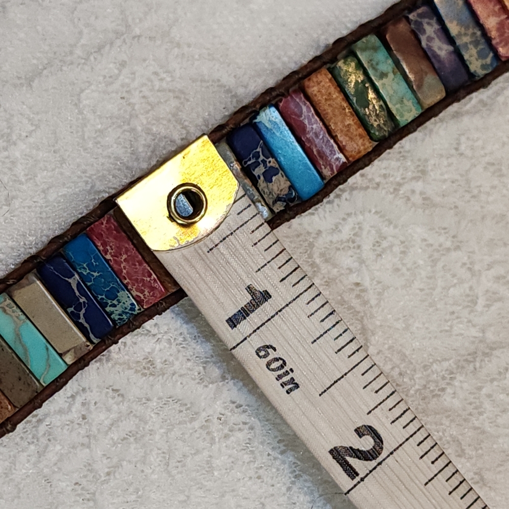 Multicolor Bohemian Stone Wrap Bracelet - Picture 7 of 7